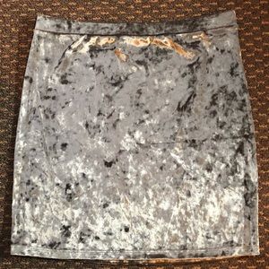 Crushed velvet body-con skirt